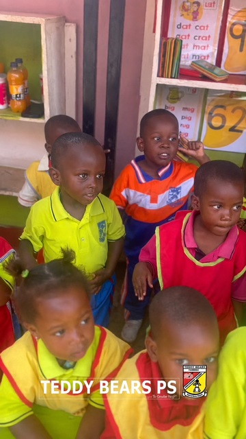 Young learners taking part in a colourful group activity